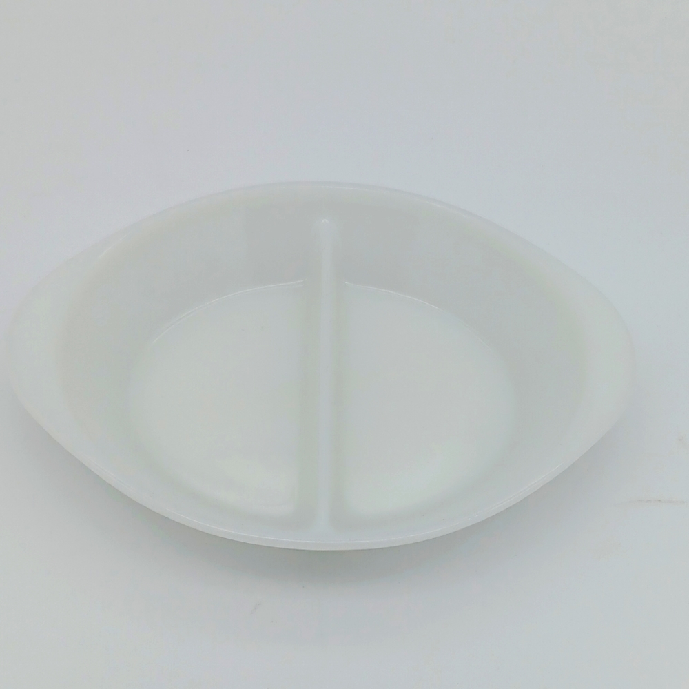 Vintage Glasbake J 2352 Solid milk glass serving dish